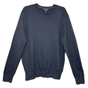 Banana Republic Knit Crewneck Sweater Cashmere Cotton Dark Gray Sz XL Pullover
